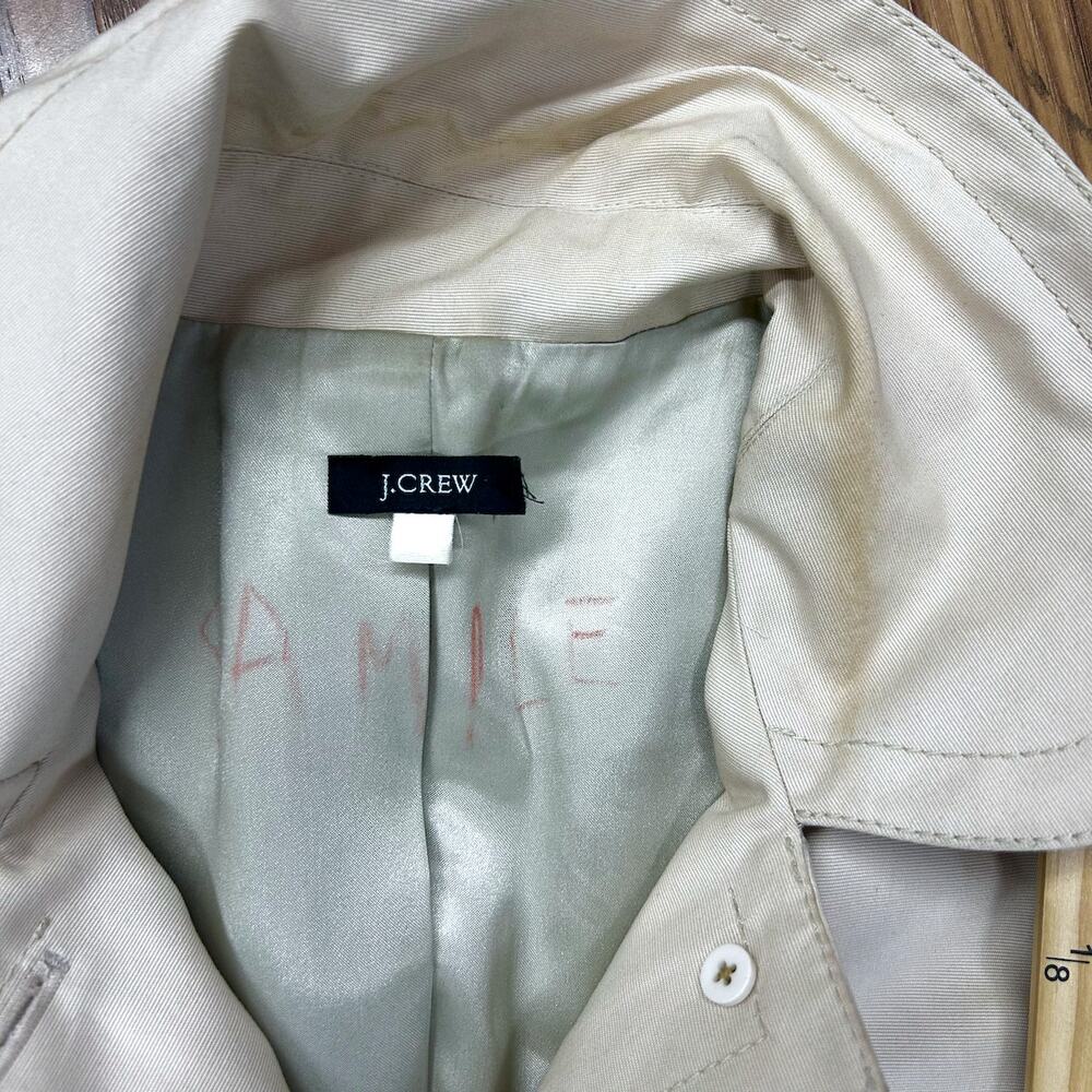 RARE Y2K J.Crew SAMPLE Tailored Trench Coat Classic Khaki Belted Pre-Production - Picture 16 of 16